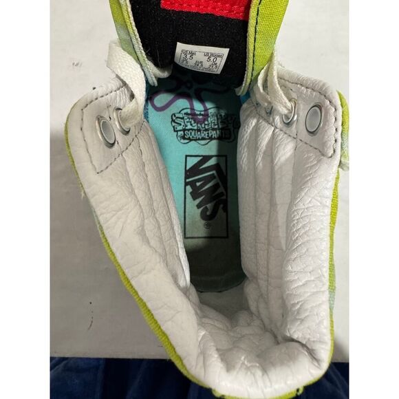 Spongebob SquarePants Sk8 Hi Vans Sneakers Hi-tops Skateboard Kids Size 3.5 Men - Picture 8 of 14